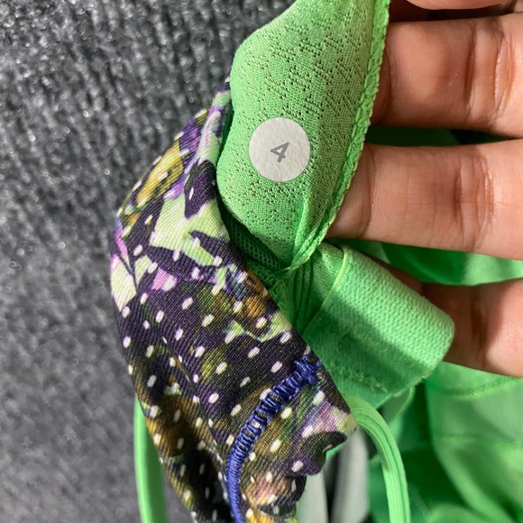 Lululemon Tank Top 4 Dancing Warrior Floral Print Purple Green Strappy Workout - Picture 10 of 11